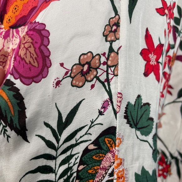 By Anthropologie Lace Floral Trim A-Line Dress Size 12 - Picture 10 of 11